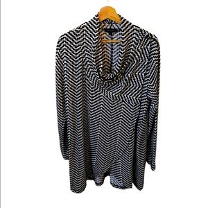 THE LIMITED Cowl Neck Black and White Wrap Sweater Tunic Size XL